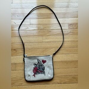 BRIGHTON Scottie DOG Canvas Shoulder Bag Crossbody NWT